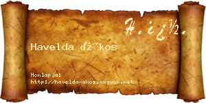 Havelda Ákos névjegykártya